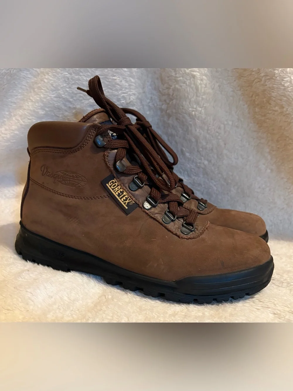 New Vasque Made In Italy Skywalk Brown Leather Suede Hiking Boots Gore-Tex 8  M